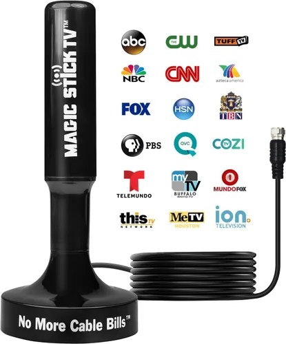 Miniatura 4 de Magic Stick TV Modelo MS-50, antena de refuerzo de señal para canales digitales HDTV 1080P HD, cable de 16.5 pies, negro