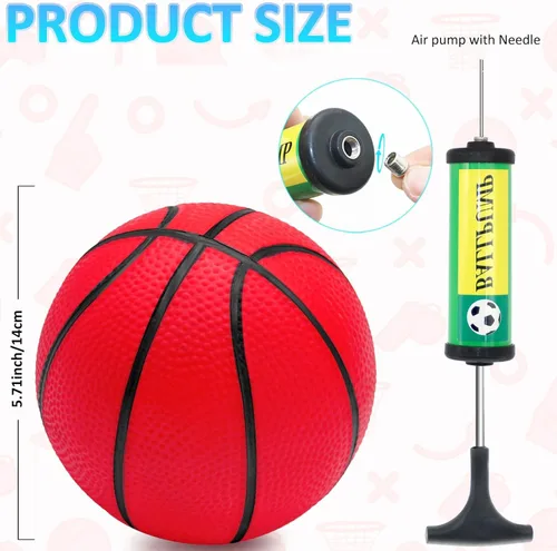 Miniatura 2 de Oleitodh Juego de 18 mini pelotas de baloncesto de 5 pulgadas, juego de pelotas de baloncesto pequeñas de PVC para juegos de aro sobre la puerta