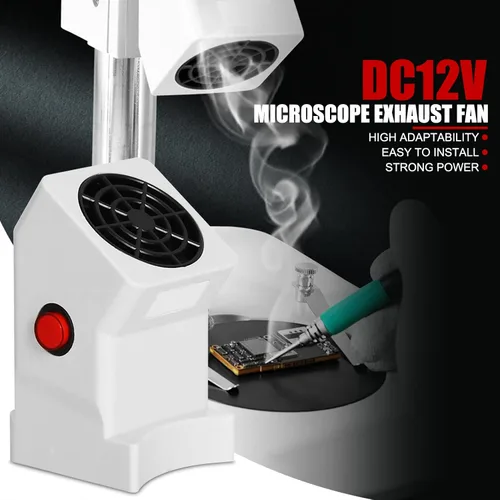 Miniatura 2 de Mini ventilador de escritorio silencioso USB de 12 V CC, con interruptor de encendido/apagado, ventilador absorbente de humo compacto