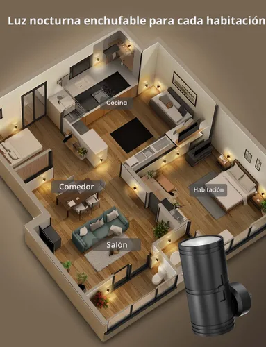 Miniatura 8 de Likelgn Luz nocturna enchufable a la pared, paquete de 2 luces LED regulables con sensor de atardecer a amanecer, brillo blanco suave, para pasillo