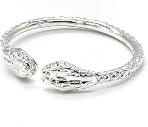 Miniatura 3 de BETTER JEWELRY Brazalete grueso de plata de ley 925 con extremos de serpiente occidental, un brazalete, Plata de ley