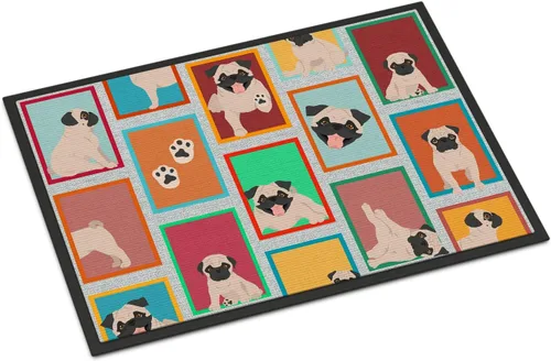 Miniatura 44 de Caroline's Treasures MLM1149MAT - Felpudo rojo Border Collie de 18 x 27 pulgadas, para interiores y exteriores, para entrada, antideslizante, Border