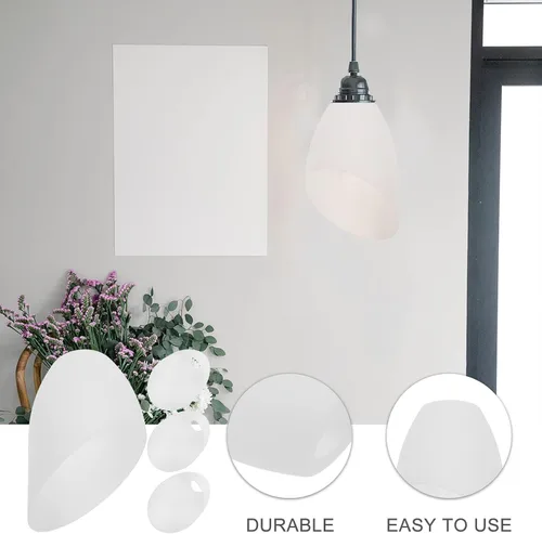 Miniatura 4 de VANZACK Pantalla de herradura, pantalla de plástico de repuesto para lámpara blanca, cubierta de luz para lámpara de pie, luz de dormitorio, 4 piezas