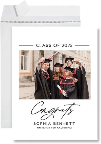 Miniatura 13 de Andaz Press Tarjeta fotográfica de graduación jumbo personalizada de 8.5 x 11 pulgadas con sobre, tarjeta de felicitación personalizada de clase