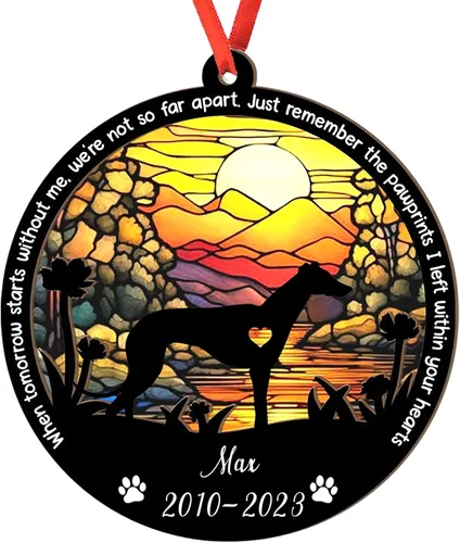 Miniatura 11 de Adorno personalizado para atrapasoles de sabueso afgano, adorno de Navidad de sabueso afgano – Regalo para perro amante, sabueso afgano
