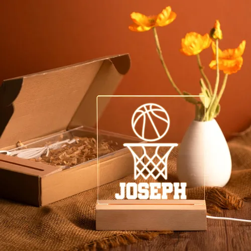 Miniatura 6 de Luz nocturna personalizada para niños, niñas, niños, regalos personalizados para decoración de dormitorio de bebé niño baloncesto Luz nocturna 019