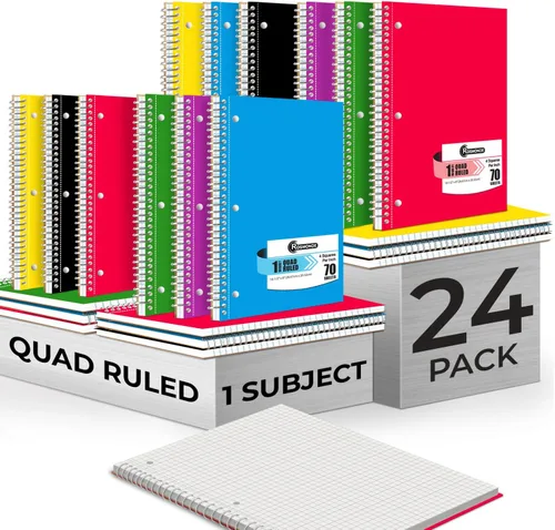 Miniatura 10 de Rosmonde 720 paquetes (paleta) cuadernos de 1 materia, cuaderno en espiral a granel, cuádruple rayado, paleta de cuadernos, 70 hojas (140 páginas)