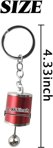 Miniatura 2 de GXXMEI Llavero de palanca de cambios de metal, caja de cambios de 6 velocidades, llavero de palanca de cambios manual de 6 velocidades, llavero
