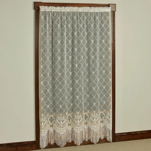 Miniatura 6 de Touch of Class Panel de cortina victoriana de encaje Fleur de Lis para ventana de poliéster - Oro antiguo - Panel de estilo europeo para ventanas