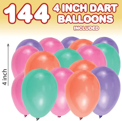 Miniatura 6 de Gamie Juego de juego de estanque de patos y dardos para niños, incluye 20 patos de plástico con números y piscina inflable de 3 x 6 pulgadas e