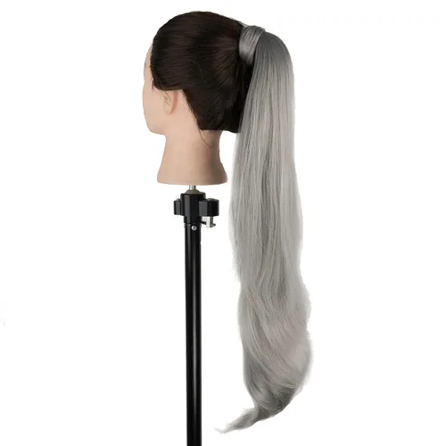 Miniatura 5 de IMISSU Extensión de pelo Cola de caballo Cabello flexible Colas de caballo Postizos (Negro)