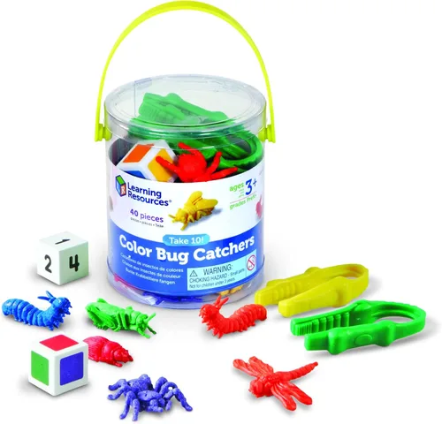 Learning Resources ¡Toma 10! Cazadores de Bichos de Colores, Habilidades Motoras Finas, Para 2-4 Jugadores, Edades 3+