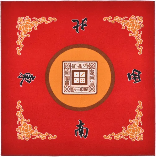 Funda universal para mesa de Mahjong/Paigow/Poker/Dominos/Juego de mesa, alfombrilla antideslizante (rojo) 31.5" x 31.5"(80cm x 80cm)