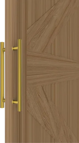 Miniatura 11 de Manijas Redondas de Puerta de Granero de Titanio Dorado 12"/24"/36"/48"/59", Manija Larga de Puerta Francesa de Empujar y Tirar de Doble Cara