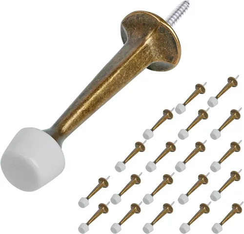 Miniatura 37 de HOMOTEK Paquete de 20 topes de puerta rígidos sólidos resistentes con punta de goma suave, tope de puerta fundido de zinc para proteger la pared