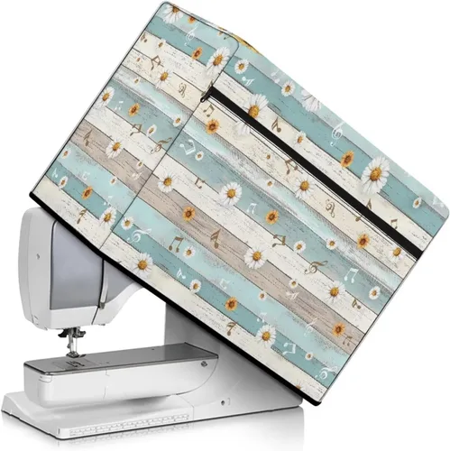 Miniatura 23 de Funda para máquina de coser de mariposas y flores con prácticos bolsillos, funda protectora con asa, para la mayoría de máquinas de coser estándar
