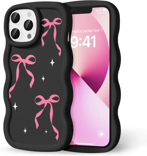 Miniatura 45 de Compatible con iPhone SE/8/7 Funda para Mujeres y Niñas, Marco Ondulado Rizado con Patrón Lindo, Estética Delgada Suave Silicona TPU Parachoques