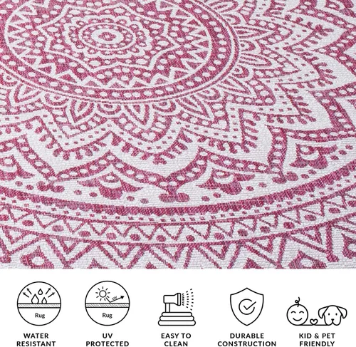 Miniatura 38 de SAFAVIEH Alfombra lavable para exteriores, colección Courtyard - Pasillo de 2.3 x 8 pies, color beige claro y marrón claro, no desprende pelusa