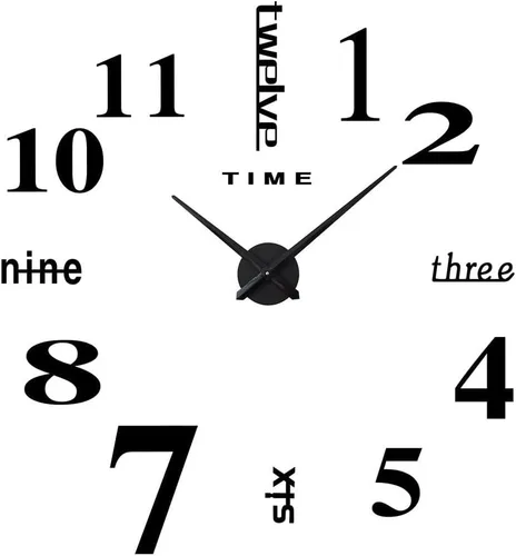Miniatura 2 de Reloj de pared grande, 3D, sin marco, para hacerlo usted mismo.