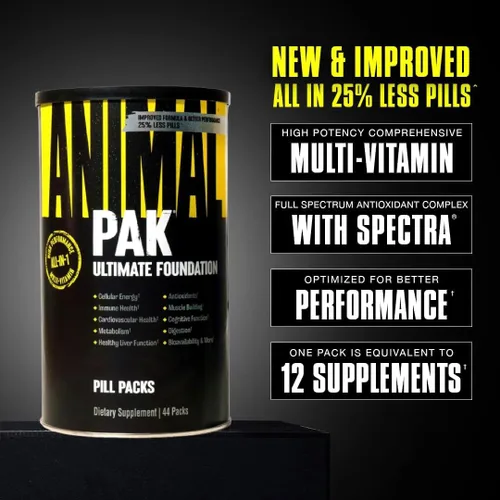 Miniatura 3 de Animal Pak - Práctico paquete de vitaminas y suplementos todo en uno - Zinc y Flex - Suplemento completo de apoyo para las articulaciones - Contiene