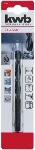 Miniatura 10 de kwb Broca metálica laminada y tratada al vapor HSS de 0.039 in con ángulo de punto de 118 ° para taladros inalámbricos comunes y máquinas de taladro