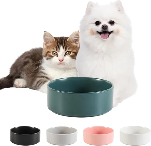 Miniatura 28 de Cuenco de cerámica para perros para comida y agua, cuenco comedero para mascotas para perros y gatos pequeños, plato de alimentación de cerámica