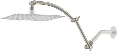 Miniatura 10 de Hibbent Brazo de Extensión para Cabezal de Ducha Totalmente Metálico de 10'', Latón Sólido Flexible Ajustable en Altura y Ángulo, Extensor de Brazo