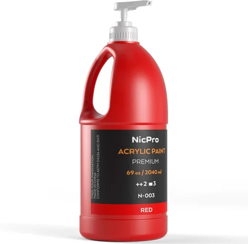 Miniatura 10 de Nicpro Juego de pintura acrílica blanca grande (69 onzas, 69.0 fl oz), suministros de pintura artística no tóxicos para múltiples superficies, Blanco