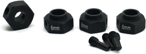 Miniatura 2 de MOHERO Bujes de rueda hexagonales de aleación de aluminio de 0.236 in de grosor y 0.472 in para Trx4 1/10 RC Model Crawler Car (negro, 0.236 in)