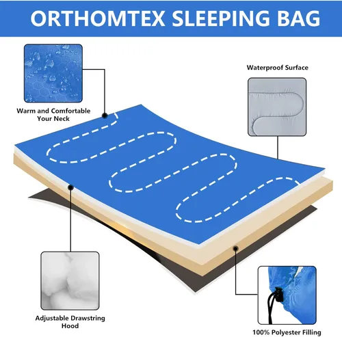 Miniatura 2 de Sacos de Dormir para Adultos, Niños y Niñas - Saco de Dormir Ligero Impermeable para Clima Cálido y Frío con Mochila Compacta, Ideal para 3-4 Azul