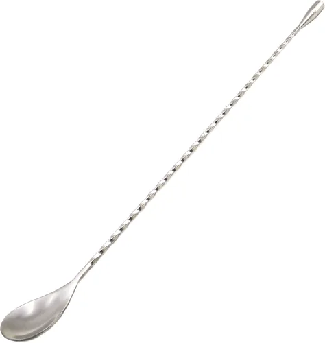 Juego de cuchara mezcladora de cóctel extra larga de 15.7 pulgadas, agitador de acero inoxidable 18/8 de grado alimenticio, con patrón en espiral,