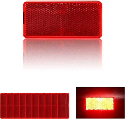 Miniatura 9 de Reflector autoadhesivo rectángulo 94X44mm seguridad impermeable pegar en árboles de buzón de entrada Blanco