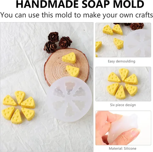 Miniatura 3 de jojofuny Mini molde de silicona para queso, molde de fondant de pastel 3D para jabón de caramelo de chocolate y velas, herramienta para hornear