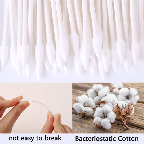 Miniatura 2 de Pangda 400 hisopos de algodón con punta puntiaguda, brotes de algodón con barra de papel para limpieza del hogar, herramientas de belleza, cuidado