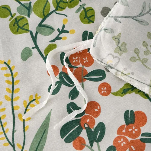 Miniatura 9 de Juego de ropa de cama individual 100% microfibra cepillada chic con flores, 3 piezas - Funda de edredón y 2 fundas de almohada con cierre