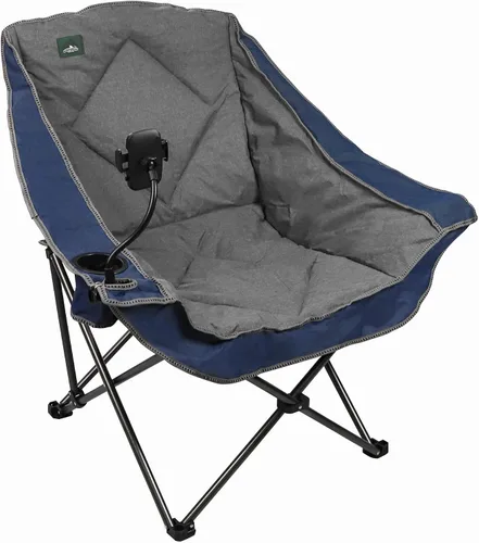 Miniatura 7 de Northroad Silla de camping plegable de gran tamaño, silla de césped acolchada para exteriores con soporte para tazas, bolsa de transporte