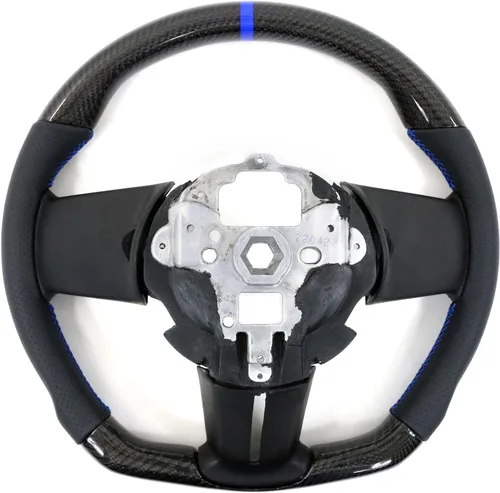 Miniatura 7 de IKON MOTORSPORTS, Volante compatible con Ford Mustang 2010-2014, Kit de reemplazo de cuerpo de volante en fibra de carbono y cuero con costura azul
