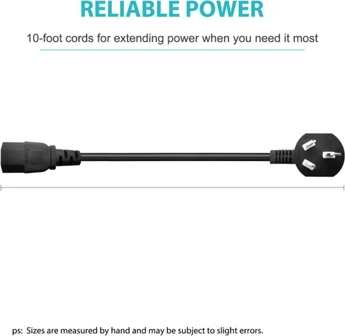 Miniatura 5 de Cable de alimentación de CA universal de 13.2 pies con 3 puntas de repuesto para cinta de correr plegable 2 en 1 Goplus, cintas de correr