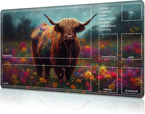 Miniatura 45 de Tapete de juego para MTG Card Playmat con zona, tapete de juego para MTG TCG de 24 x 14 pulgadas, tapete de juego antideslizante para tablero