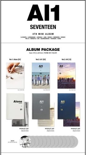 SEVENTEEN AL1 4º Mini álbum al azar Ver. Libro de fotos+postal+tarjeta+pegatina+regalo+K-POP sellado+número de seguimiento