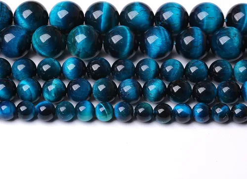 Miniatura 4 de Cuentas sueltas de ojo de tigre azul, cuentas sueltas redondas naturales para hacer joyas, bricolaje, pulseras, collares, aretes, 0.236 pulgadas