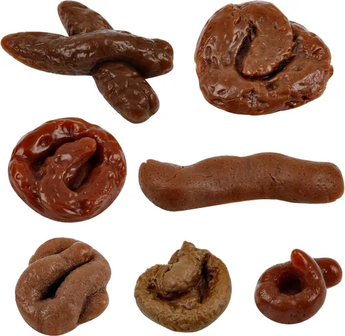 Chivao 7 piezas falsas realistas falsas broma de turd realista poo juguete de broma y prácticos juguetes de broma para el día de los inocentes