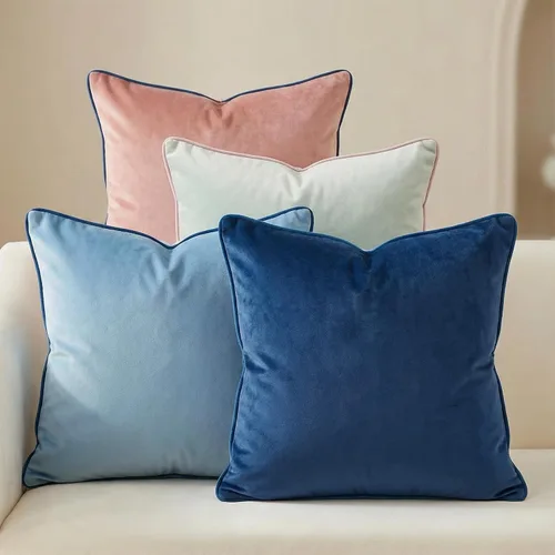 Mecatny Juego de 4 fundas de almohada de terciopelo de 18 x 18 pulgadas, fundas de almohada decorativas suaves y coloridas para sofá, dormitorio,