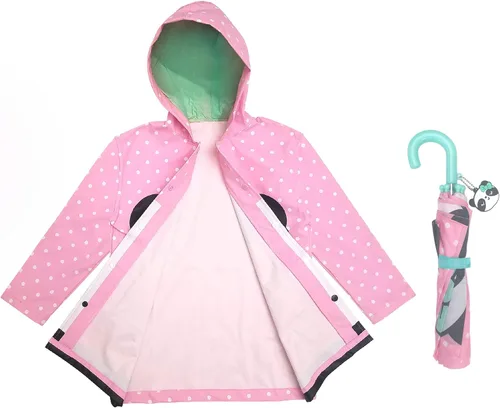Miniatura 7 de Kids Umbrella for Girls and Boys & Rain Coats Set -Toddler Umbrellas Kids Raincoat Boys Girls Jacket (3-9 Years)