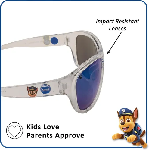 Miniatura 4 de Sun-Staches Arkaid - Gafas de sol oficiales de Paw Patrol para niños, envoltura deportiva blanca y azul Chase UV 400 Talla única para la mayoría
