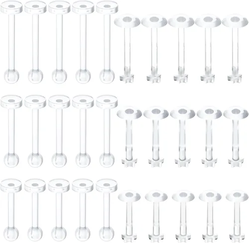 Miniatura 8 de SmallCat Retenedor de piercing transparente para mujeres y hombres, retenedor de anillos de labios de plástico transparente, retenedores de nariz