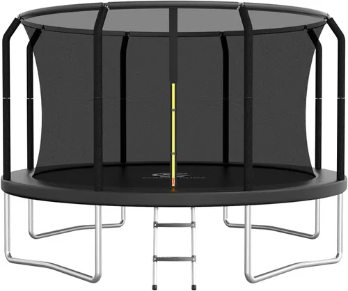 Miniatura 16 de ACWARM HOME Trampoline Outdoor 8FT 10FT 12FT 14FT 15FT 16FT Trampoline with Basketball Hoop and LED Lights, Recreational Trampolines for Kids and