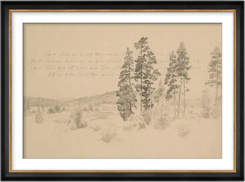 Miniatura 94 de MUDECOR Lienzo enmarcado prémium para pared, pinos nevados en bosque de invierno, ilustraciones modernas, arte contemporáneo, escénico, divertido