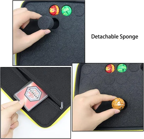 Miniatura 2 de Estuche organizador de juguetes compatible con Bakugan Battle Planet, BakuCores, Armored Alliance, Geogan Rising, organizador de juguetes (40, negro)