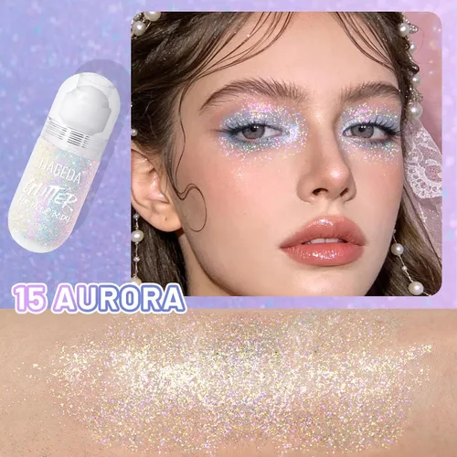 Miniatura 3 de DAGEDA Gel de purpurina corporal, purpurina facial enrollable para maquillaje de sirena, accesorios para festivales, rave, gel holográfico
